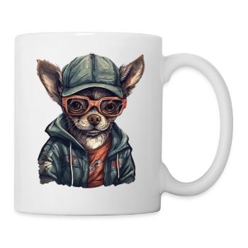 Chihuahua in streetwear cool Mexican dog - Mug - white - Right