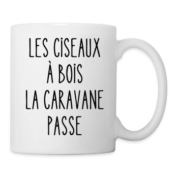 les ciseaux à bois la caravane passe - Mug blanc - blanc - Droite