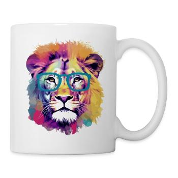 Lox the spectacled lion - Mug - white - Right