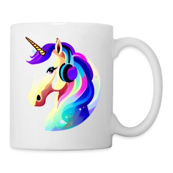 Écoutez de la musique licorne animaux mythiques licornes licorne - Mug blanc - blanc - Droite