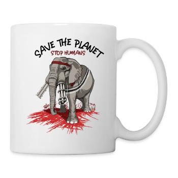 Save the planet, stop humans - Mug blanc - blanc - Droite