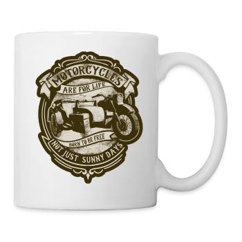 Les motos sont pour la vie - Mug blanc - blanc - Droite