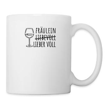 Fräulein Liebevoll Lieber Voll Wein - Tasse - Weiß - Rechts