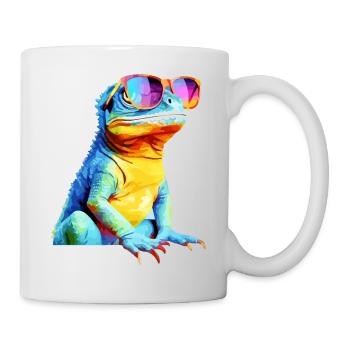 Hacko le lézard à lunettes - Mug blanc - blanc - Droite