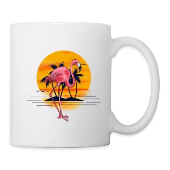 Summer flamingo sunset - Mug - white - Right