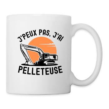 Pelleteuse chantier - Mug blanc - blanc - Droite