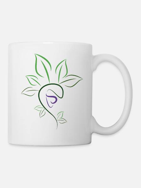 Pflanzen Kontur - Tasse - Weiß