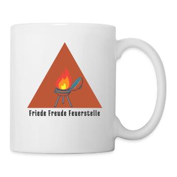 Friede Freude Feuerstelle - Nie ohne Grill! - Tasse - Weiß - Rechts