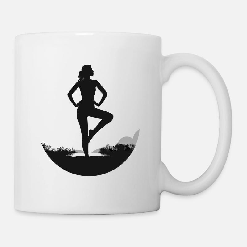 Yoga Baum Pose - Tasse - Weiß