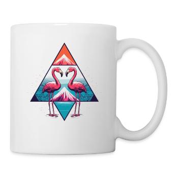 Flamingos mit Bergen - Tasse - Weiß - Rechts
