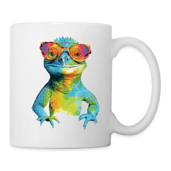 Geck le lézard à lunettes - Mug blanc - blanc - Droite