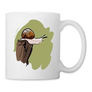 Schnecke - Tasse - Weiß - Rechts
