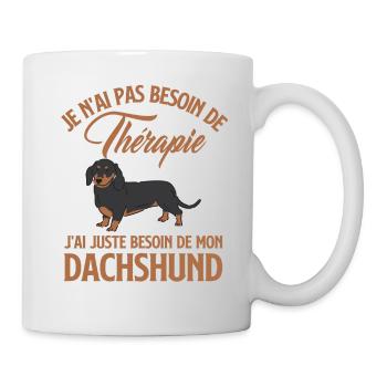 Chien dachshund - Mug blanc - blanc - Droite