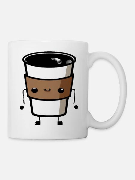 Jolie tasse à café de dessin animé - Mug blanc - blanc