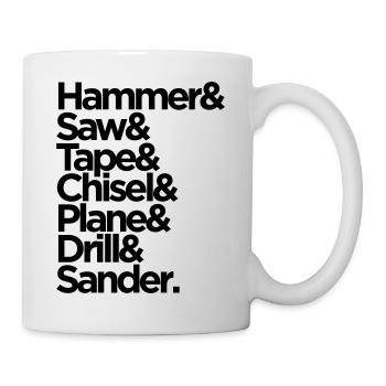 Lustige Tischlerwerkzeuge - Tasse - Weiß - Rechts