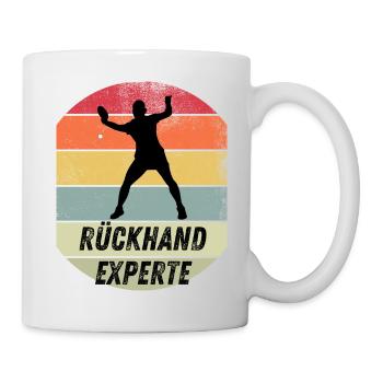 Rückhandexperte - Tasse - Weiß - Rechts