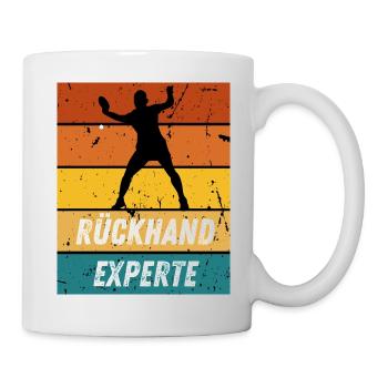 Rückhandexperte - Tasse - Weiß - Rechts