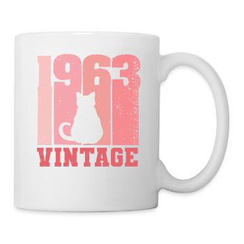 1963 Cat Vintage Pink Pink - Mug - white - Right