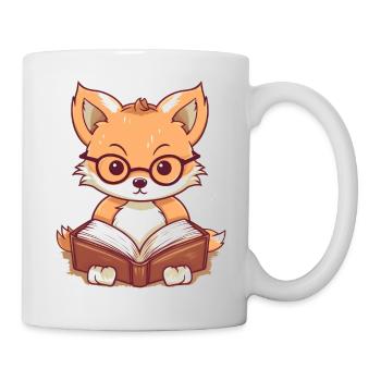Süßer Fuchs liest ein Buch - Tasse - Weiß - Rechts