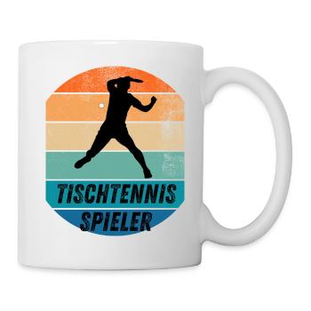Tischtennisspieler - Tasse - Weiß - Rechts
