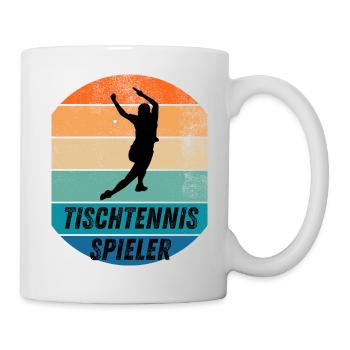 Tischtennisspieler - Tasse - Weiß - Rechts