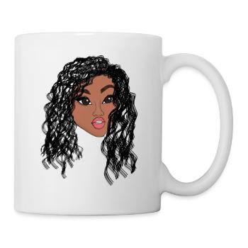 Croquis numérique Black Girl | Original par. MMJ49 - Mug blanc - blanc - Droite