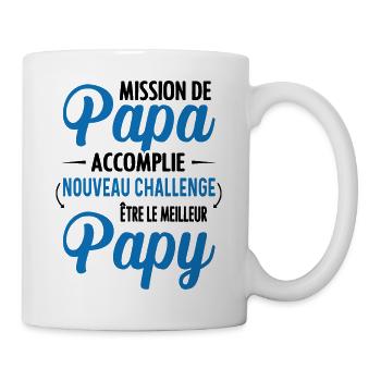 Mission de papa accomplie être le meilleur papy - Mug blanc - blanc - Droite