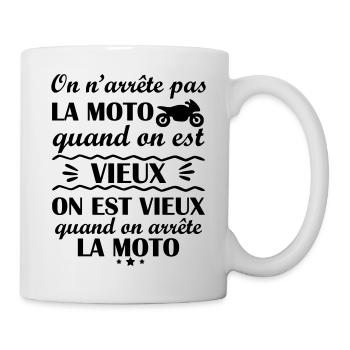 On n'arrête pas la Moto, idée cadeau Motard,Moto - Mug blanc - blanc - Droite