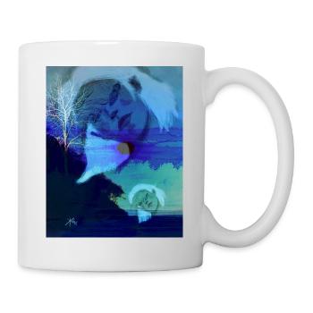 Die Puppenspielerin in blau - Tasse - Weiß - Rechts