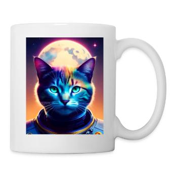 Moon, space cat - Mug - white - Right
