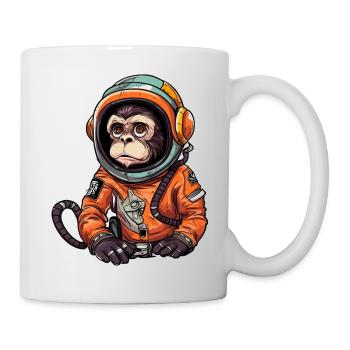 Space Monkey Retro Drawing - Mug - white - Right