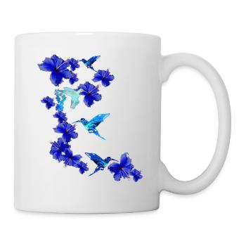 hibiscus,flowers,blossoms,flowers,hummingbird,floral - Mug - white - Right