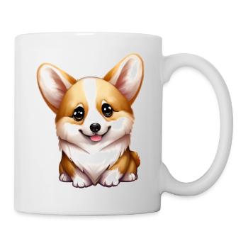 corgi - Tasse - Weiß - Rechts