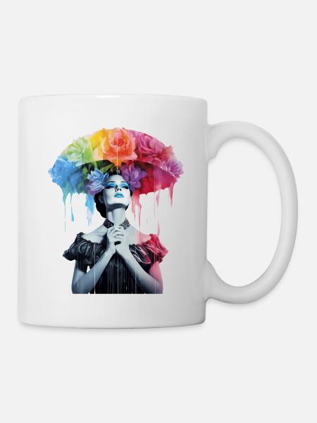 FlowerUmbrella - Tasse - Weiß