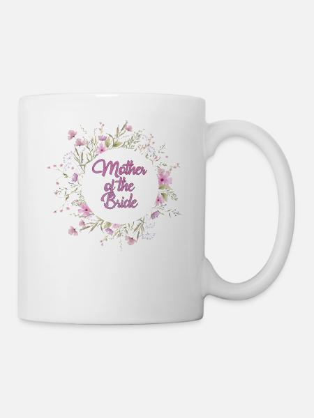 Mother of the Bride Wildblumenkranz - Tasse - Weiß