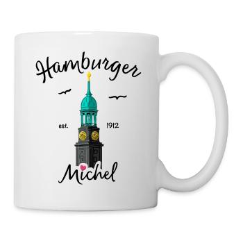 Hamburger Michel, Northern Germany, Drawing - Mug - white - Right