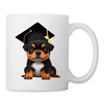 Bachelor Rottweiler School Leaving Certificate Dogs Study - Mug blanc - blanc - Droite