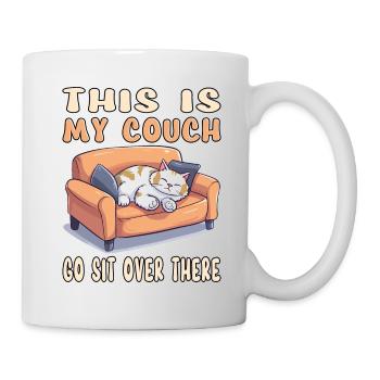 Cat Couch Sofa Funny Humor Typical Cartoon - Mug - white - Right
