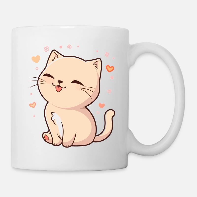 Cute Kawaii Cat - Cute Kitten - Mug - white