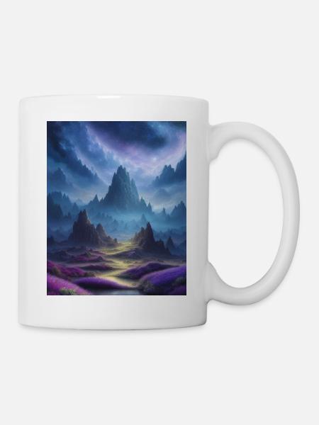 cosmic fantasy moutains - Mug - white