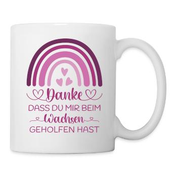 Danke dass Du mir beim Wachsen geholfen hast - Tasse - Weiß - Rechts