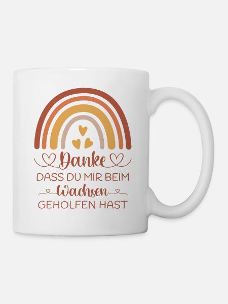 Boho Regenbogen Danke Abschied Kita Kindergarten - Tasse - Weiß