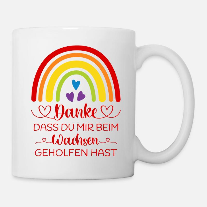 Boho Regenbogen bunt Danke sagen Kita Kindergarten - Tasse - Weiß