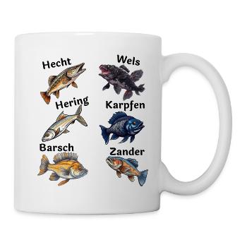 Angler Fische - Tasse - Weiß - Rechts