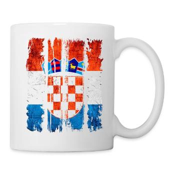 Kroatische Nationalflagge Emblem Kroatien Hrvatska hrv - Tasse - Weiß - Rechts