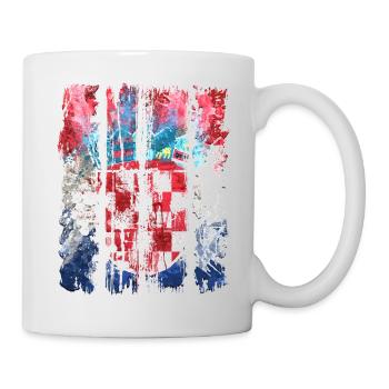 Kroatische Nationalflagge Emblem Kroatien Hrvatska hrv - Tasse - Weiß - Rechts