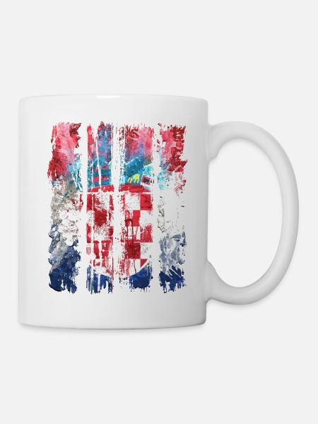 Kroatische Nationalflagge Emblem Kroatien Hrvatska hrv - Tasse - Weiß