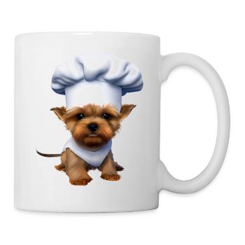 Puppy Restaurateur Dog Cooking Yorkshire Terrier - Mug - white - Right