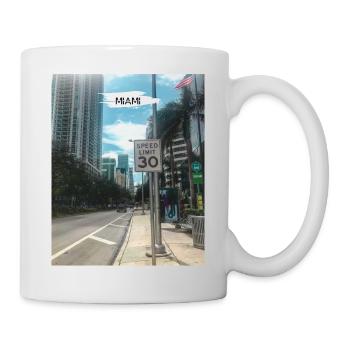 Miami, Florida, USA - Geschwindigkeitsbegrenzung: 30 - Tasse - Weiß - Rechts
