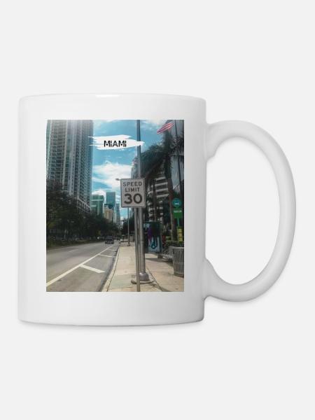 Miami Floride États-Unis - limite de vitesse 30 - Mug blanc - blanc